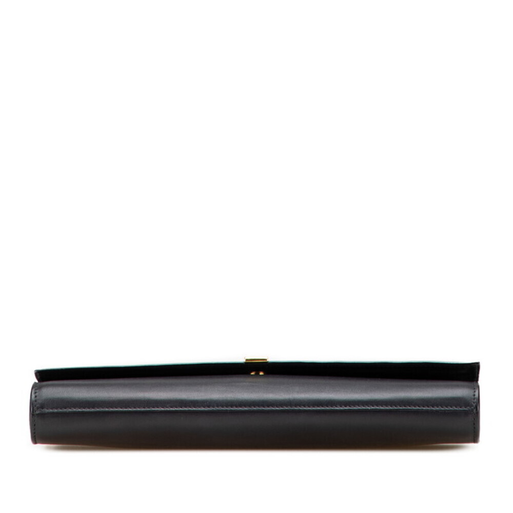 Saint Laurent Y Line Clutch Bag Black Leather - Picture 3 of 9